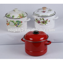 FDA ,LFGB ,SGS certificated pringed enamel steamer pot with OEM design